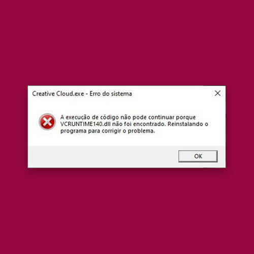 Erro no VCRUNTIME140.dll está impedindo de abrir o Photoshop. Como resolver?